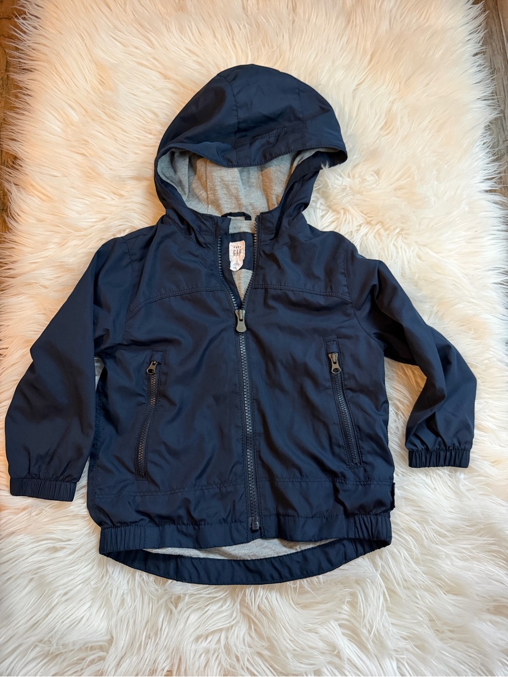 Gap Baby Kids Navy Hooded Windbreaker Jacket